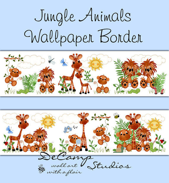 Jungle Animals Wallpaper Wall Border From Decamp Studios