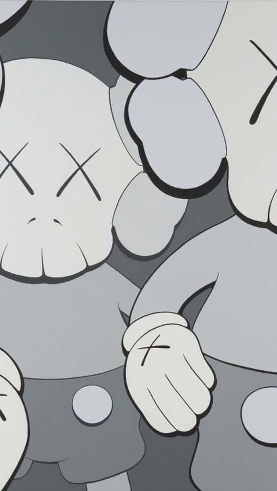 Download Artist Kaws with His Signature Black and White Artwork