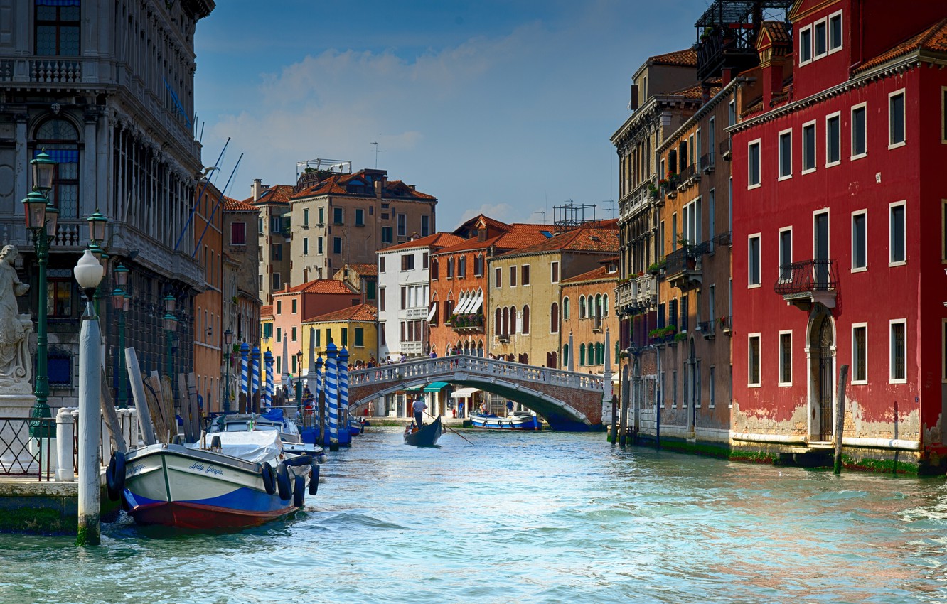 Wallpaper Bridge The City Home Lights Italy Venice Channel
