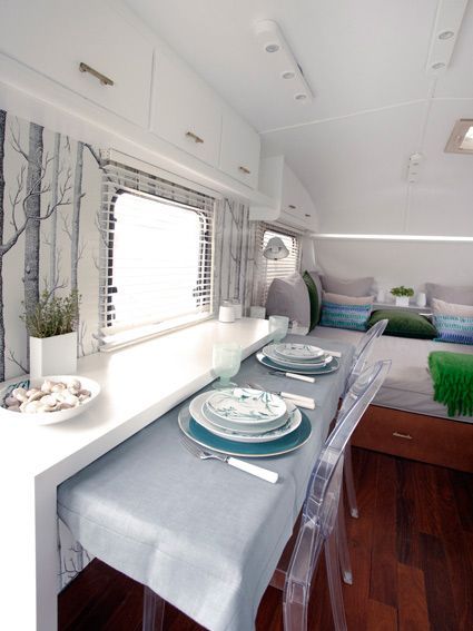 This Vintage Trailer Remodel Is Gorgeous I Love The Wallpaper And