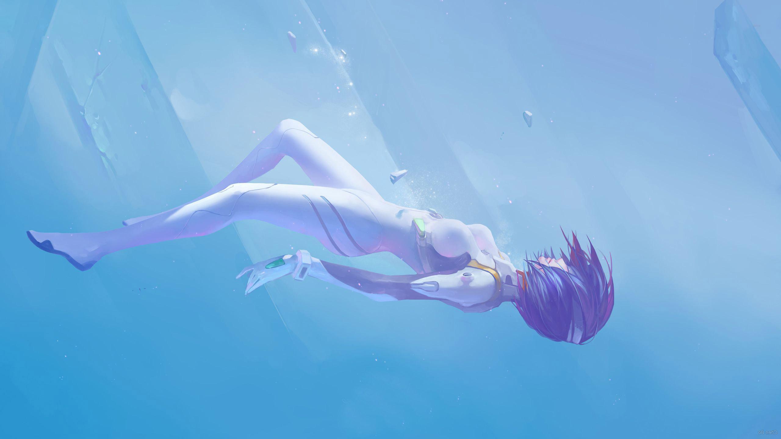 Sinking In The Sea Neon Genesis Evangelion HD Desktop Wallpaper