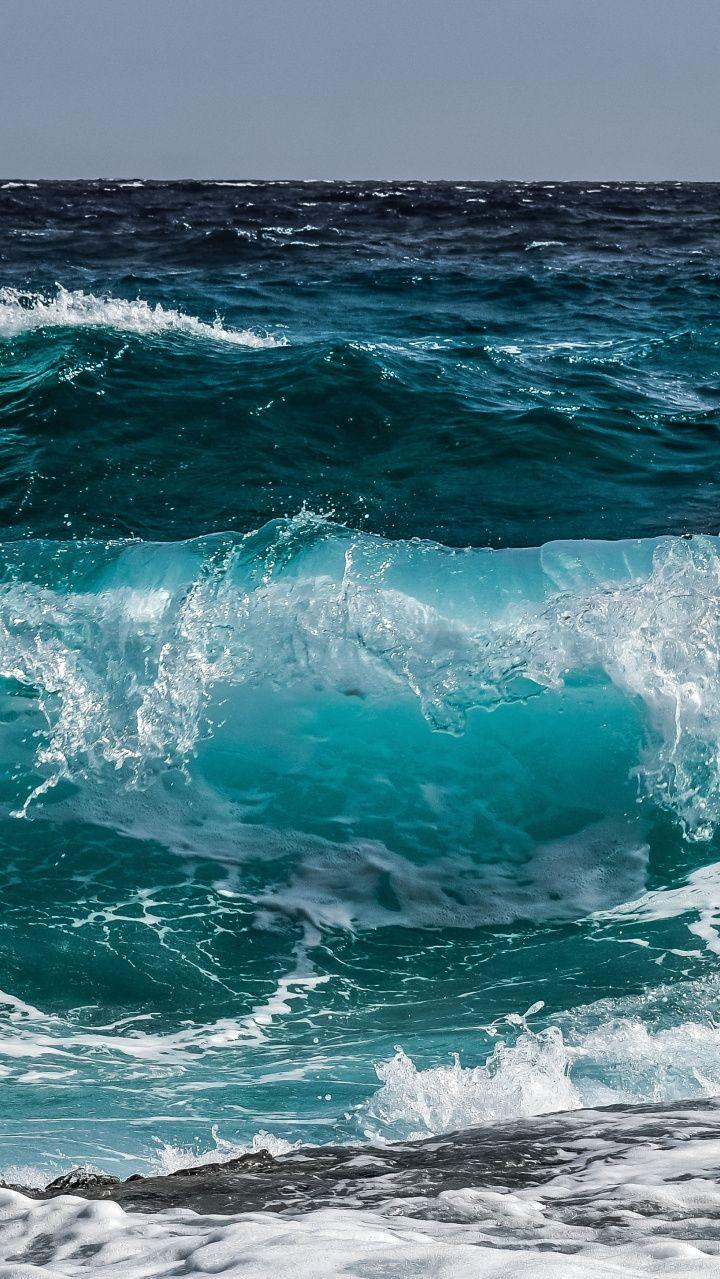 Blue sea wave shore water 720x1280 wallpaper Ocean wallpaper