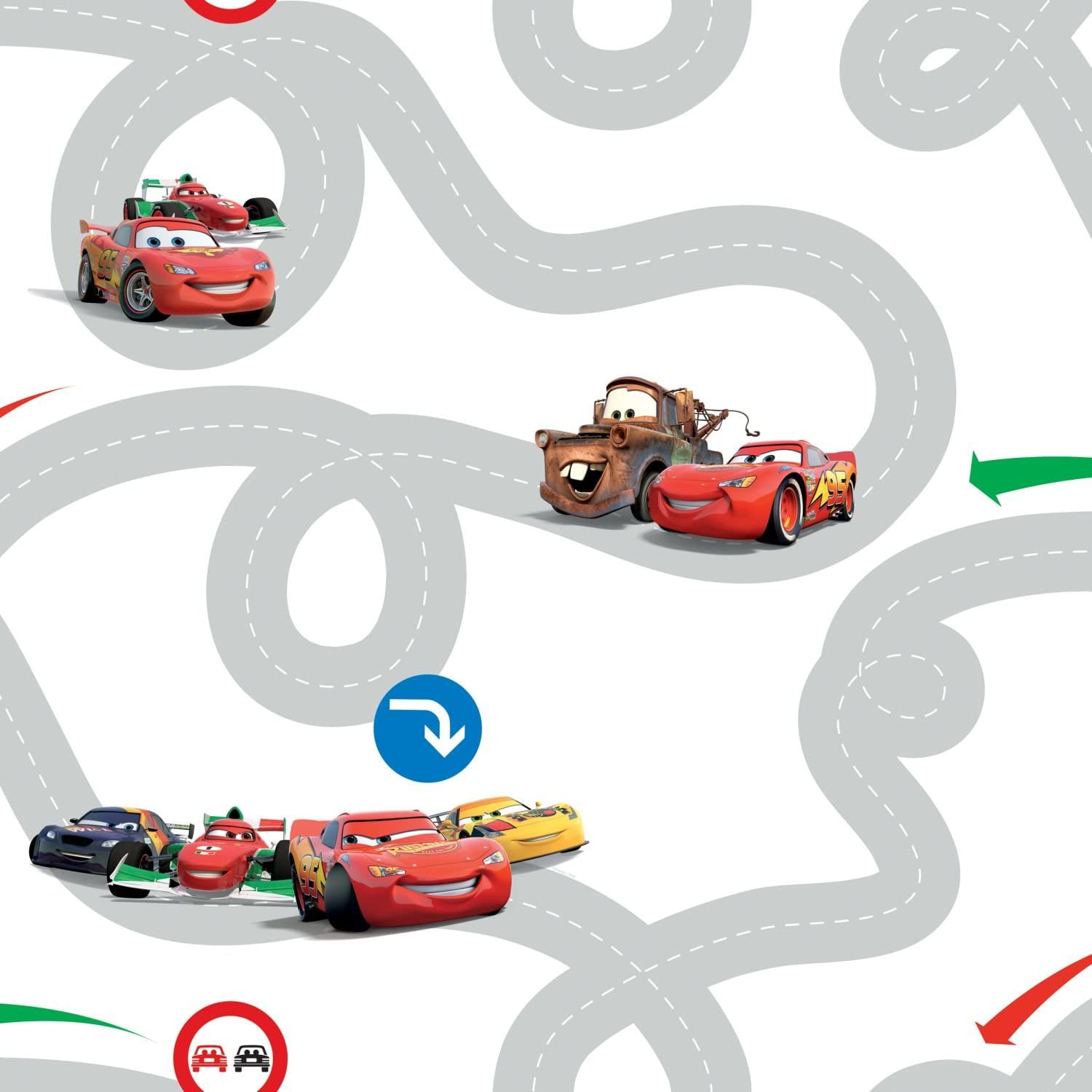 Disney Cars Racetrack Kids Wallpaper Amazon Co Uk Diy Tools