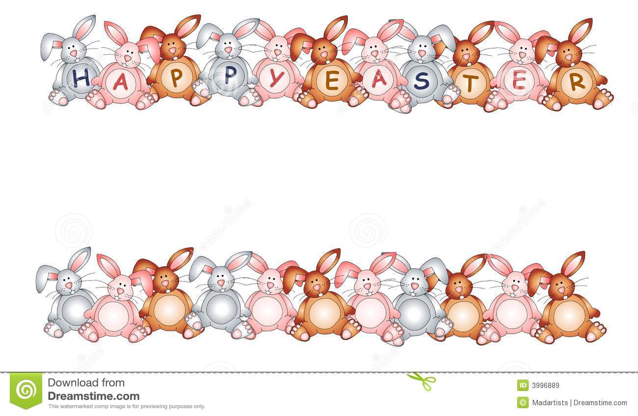 Happy Easter Bunny Clip Art happy easter bunny rabbit borders royalty