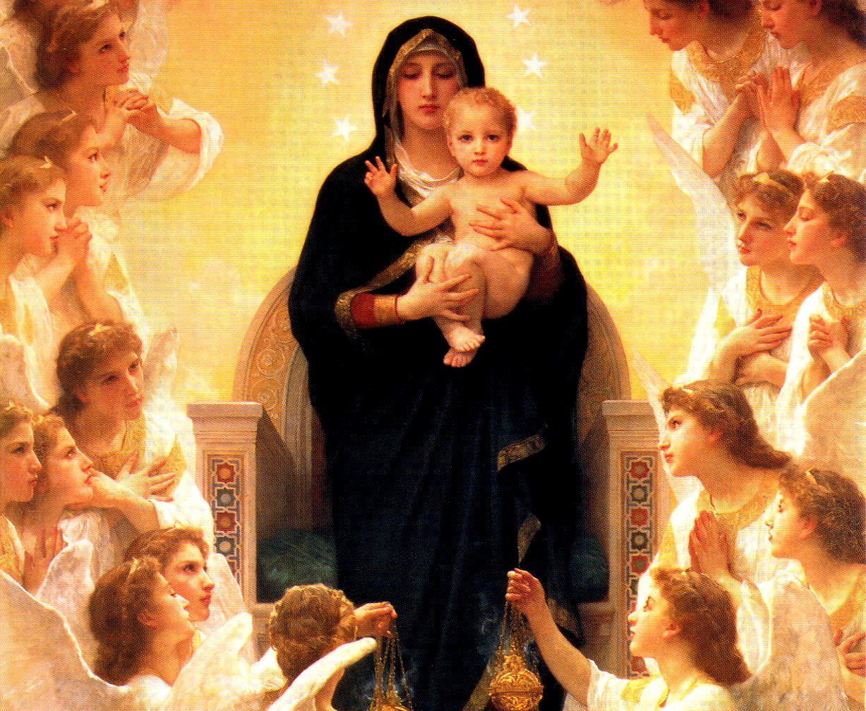 Mother Mary Caring Child Jesus Picture Wallpaper