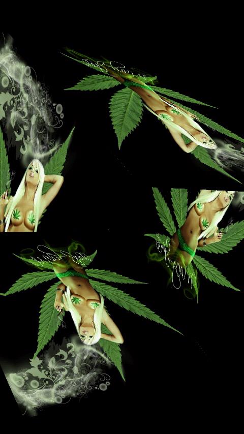 This Live Wallpaper Features Some Cool Weed Image That Rotate