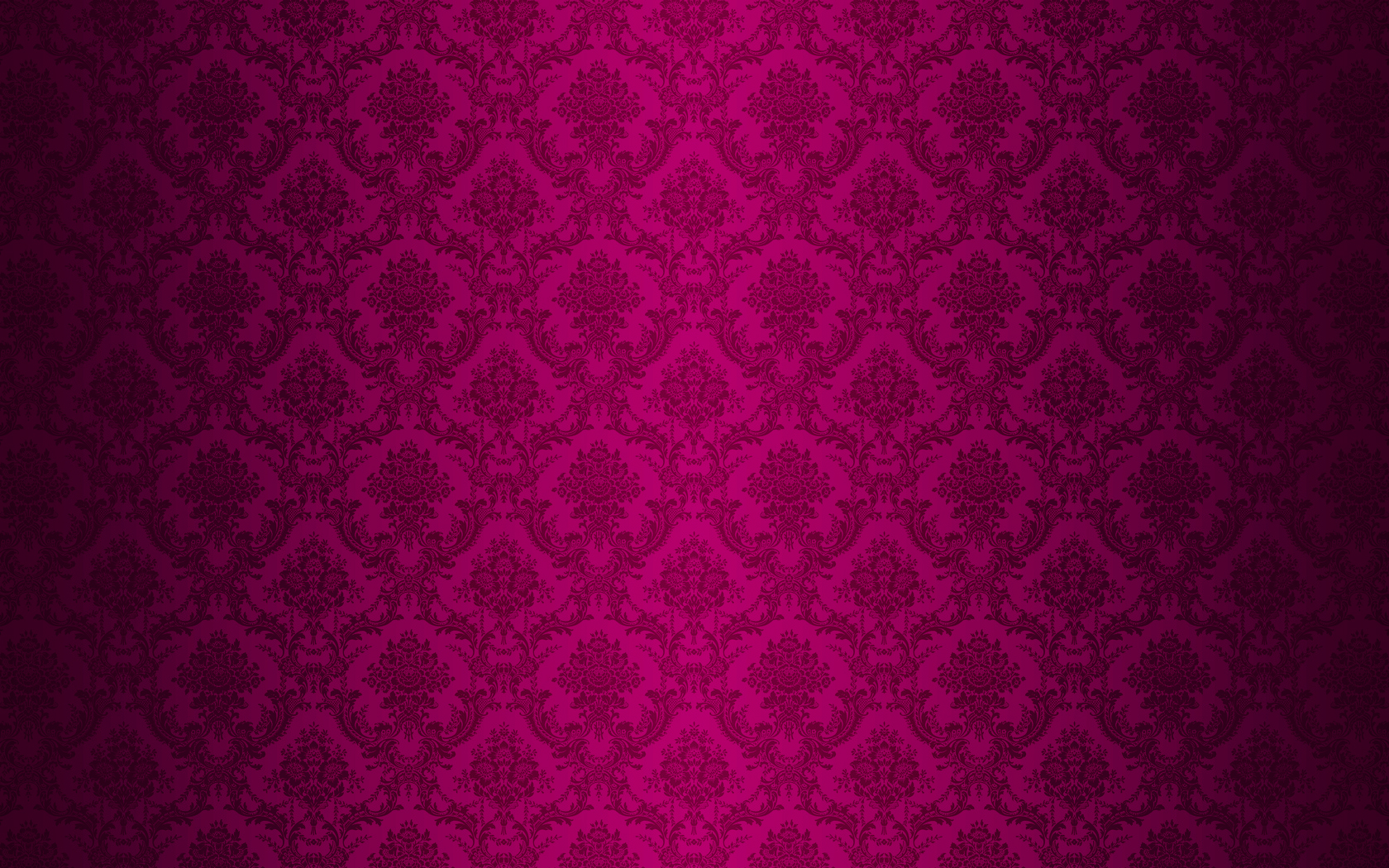 Purple And Black Damask Pattern Flock Wallpaper Ii By