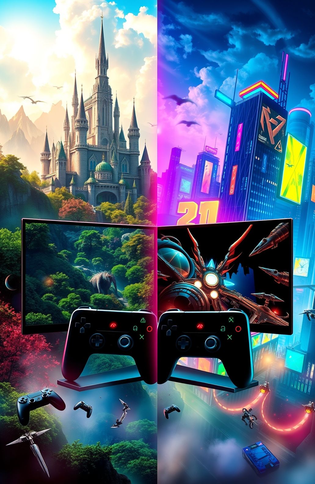 Video Game Dual Monitor Wallpaper