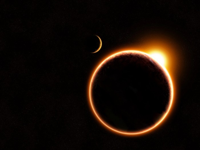Solar Eclipse Black Pla Space