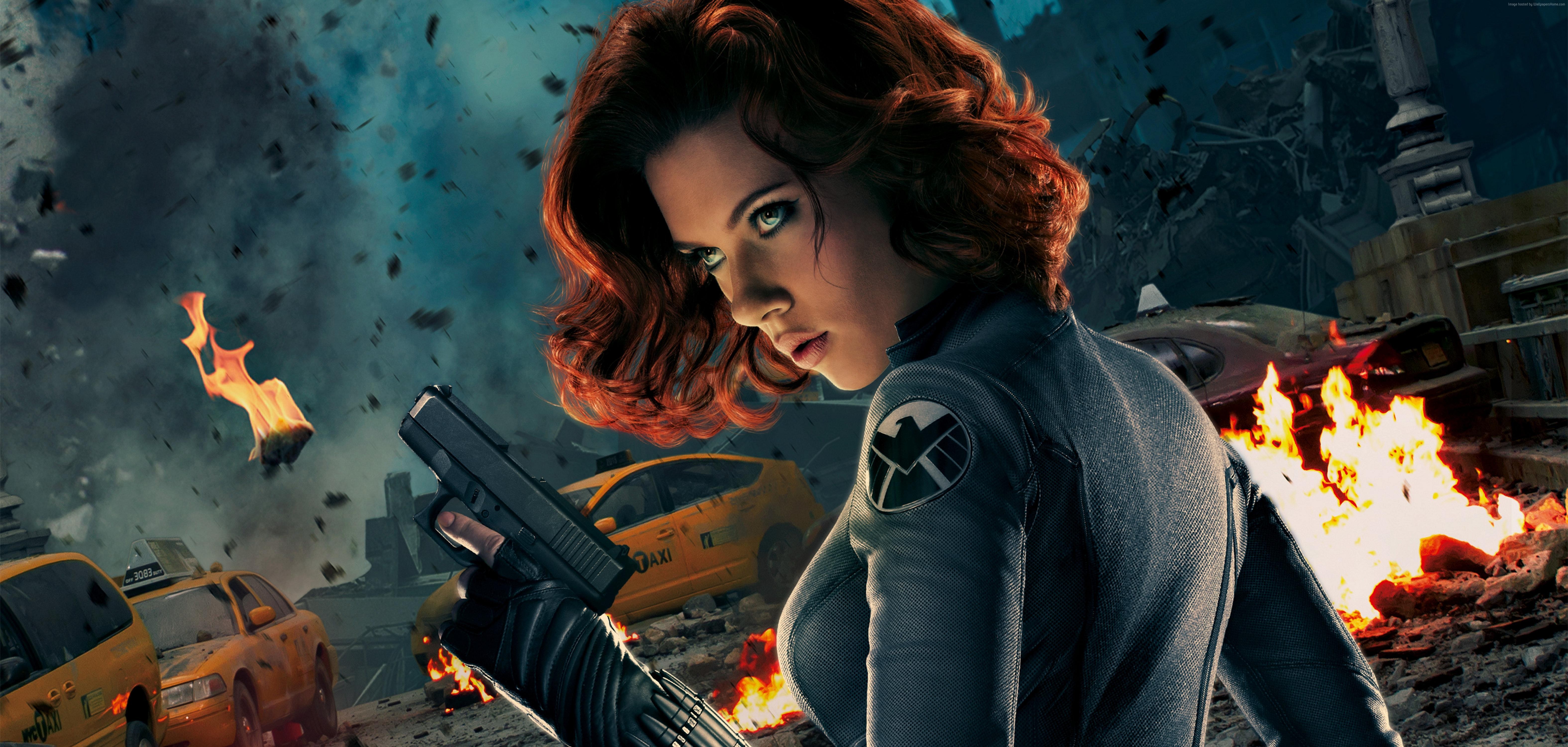 Wallpaper Black Widow Scarlett Johansson Captain America