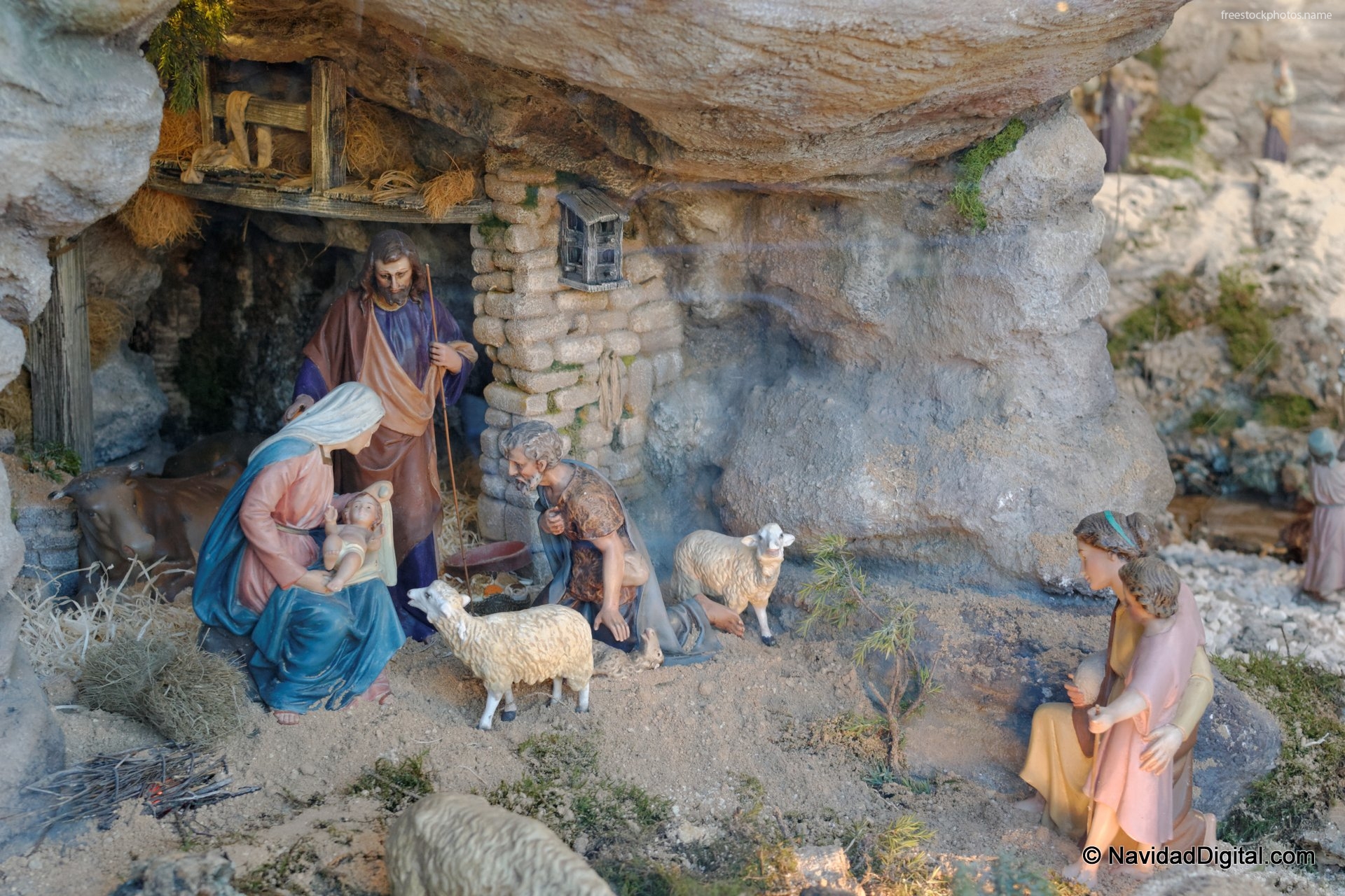 Download Stock Photos of manger with joseph mary and jesus images