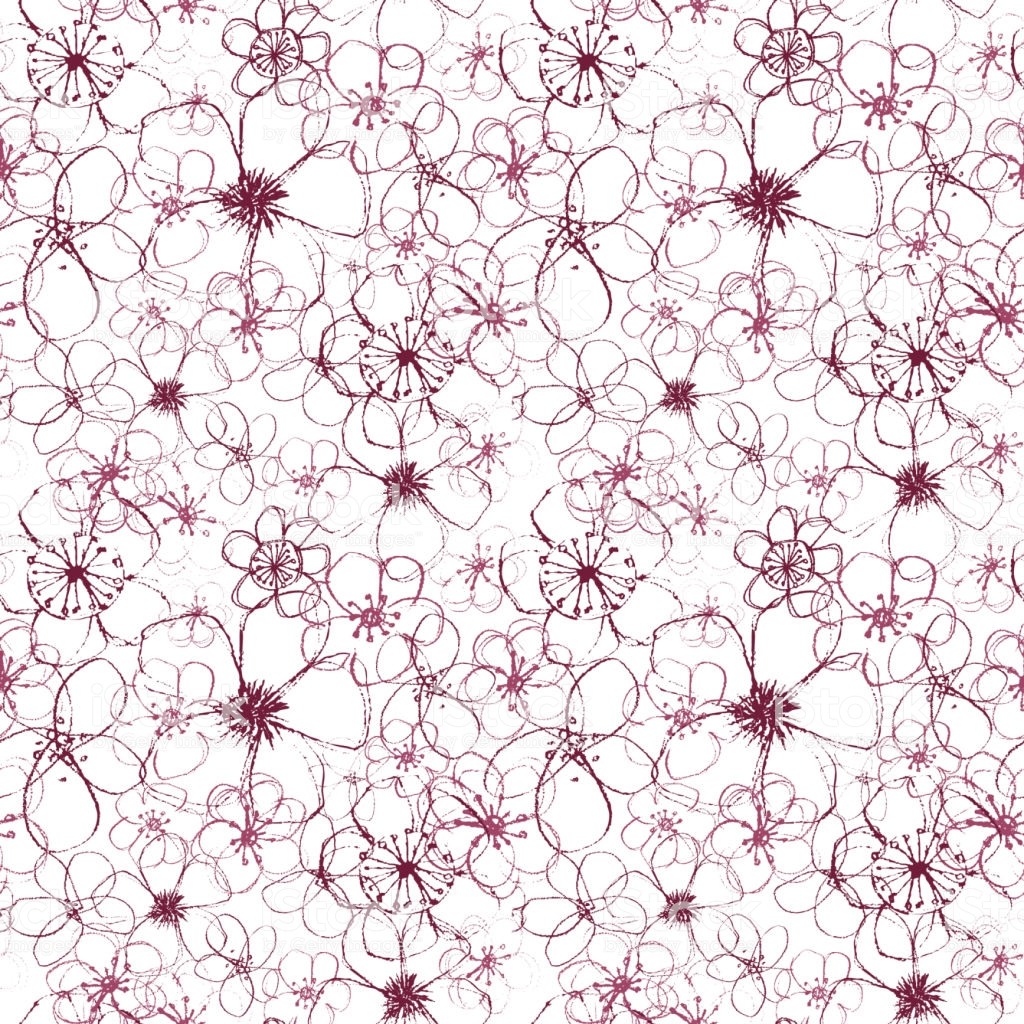 Sophisticated Vector Magenta Floral Seamless Pattern On White