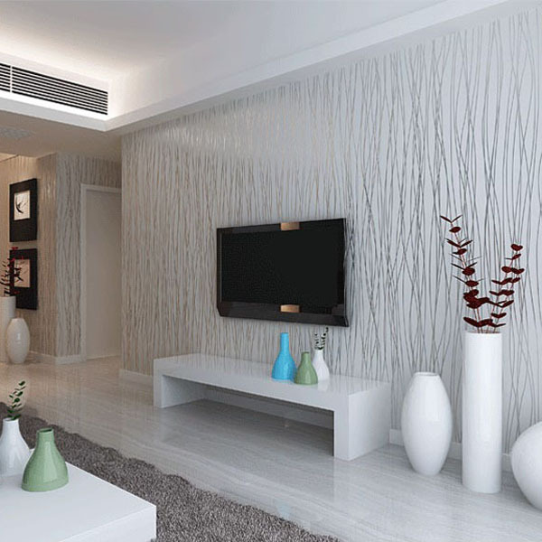 Wallpaper Rolls For Living Room Bedroom Beige Creamy White Grey Silver