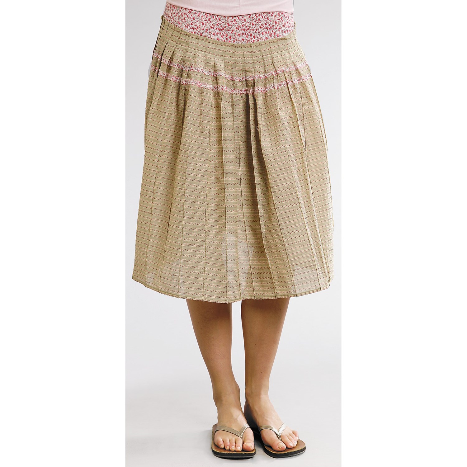 Stetson Vintage Wallpaper Stripe Skirt For Women in Green 1500x1500