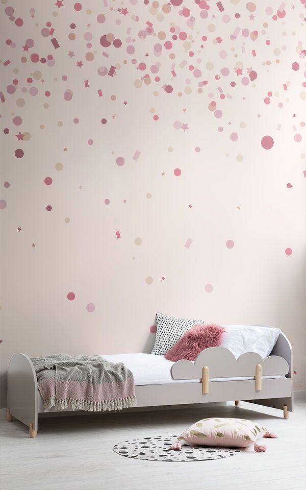 Pink Confetti Wallpaper Sprinkle Design Muralswallpaper With