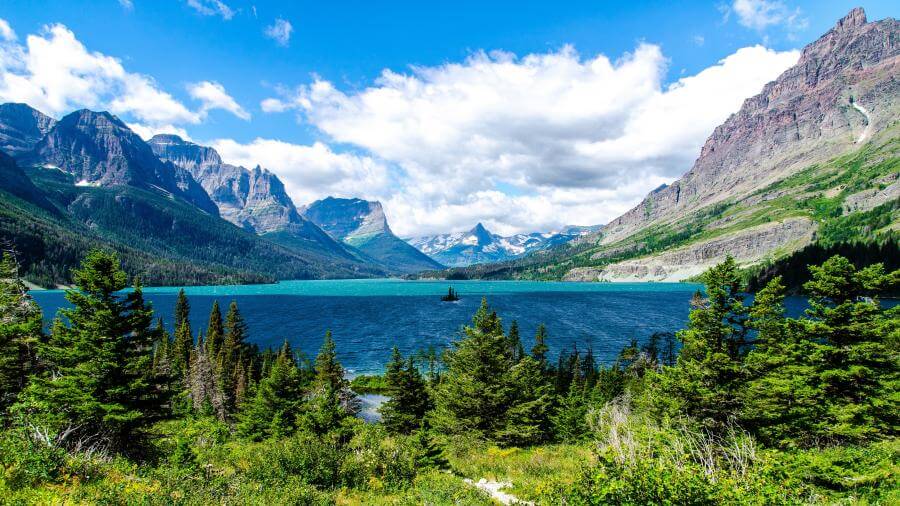 Lake in the Glacier National Park Montana US 4K Wallpapers