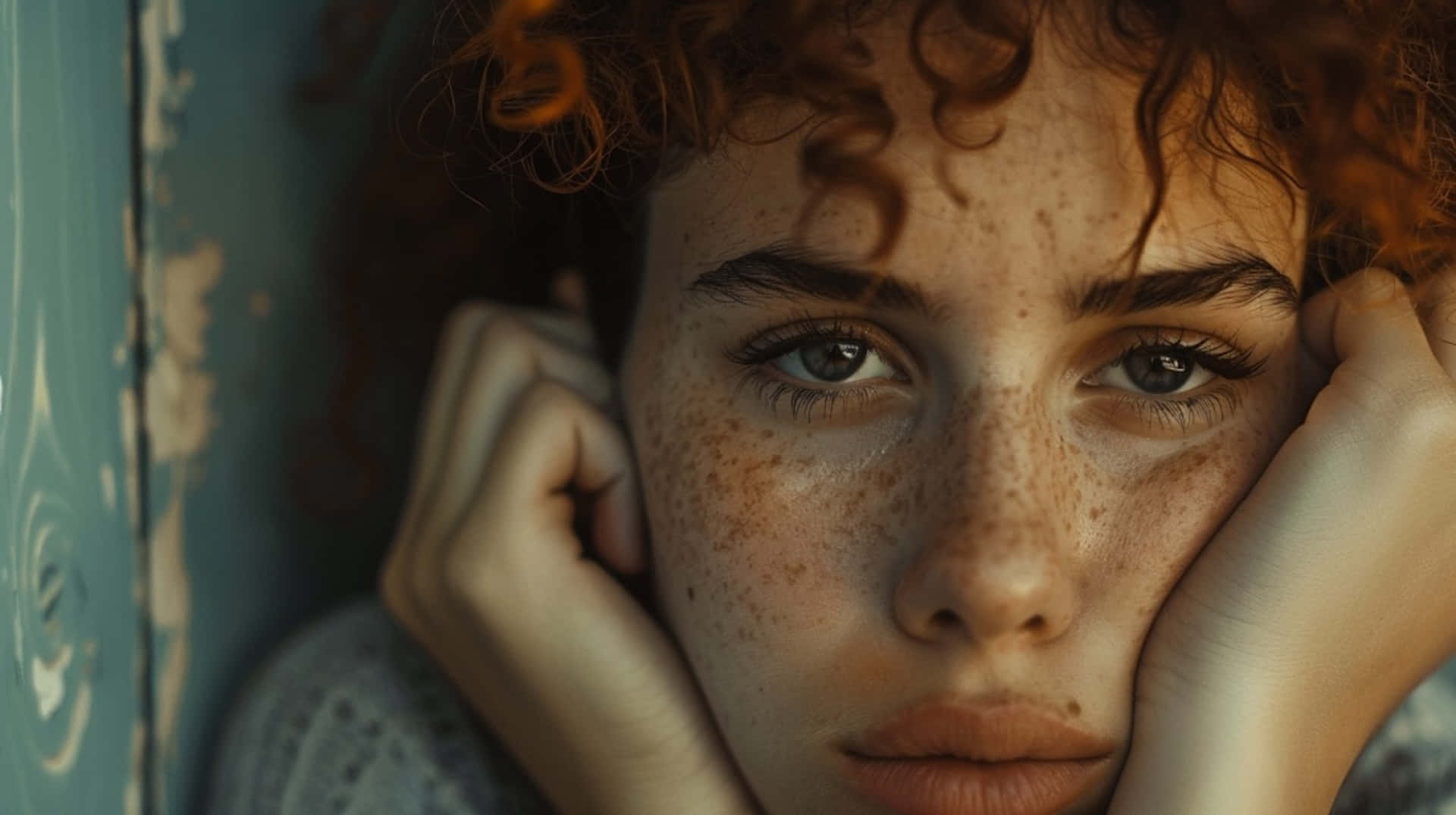 Pensive Youth Gaze Wallpaper