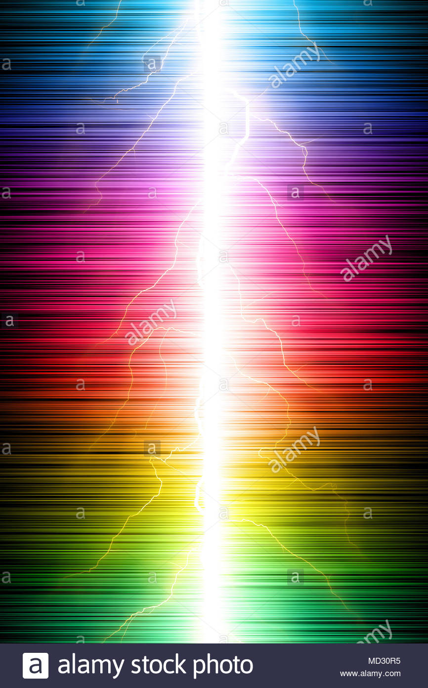 Abstract Colorful Background With A Lightning Striking Across It