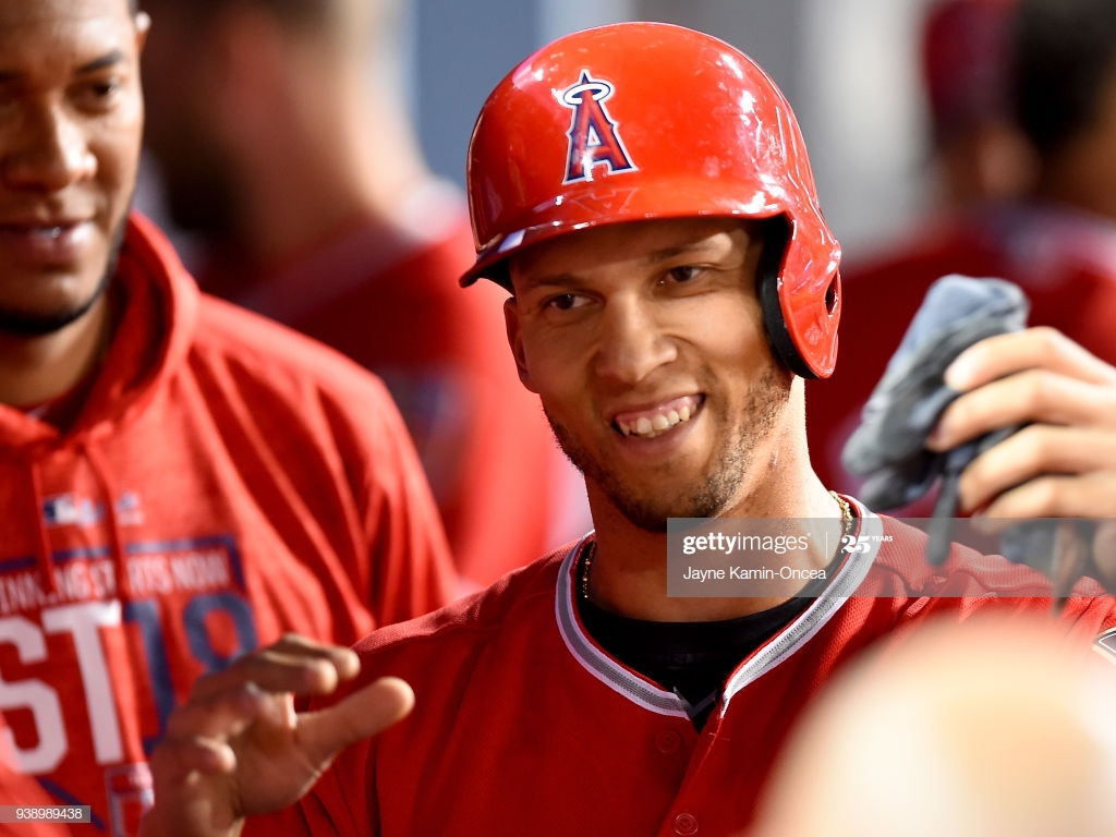 Andrelton Simmons Of The Los Angeles Angels Anaheim Is Greeted