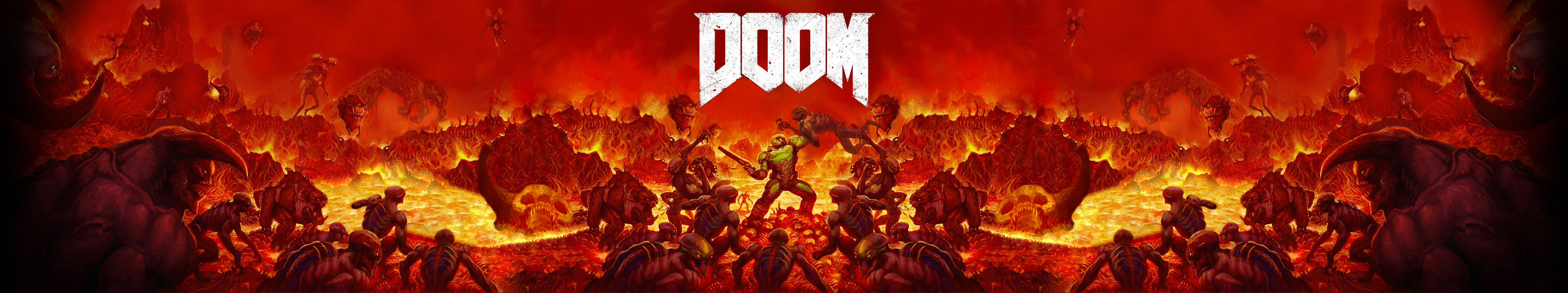 Doom Wallpaper 5760x1080 Using original game artwork Doom