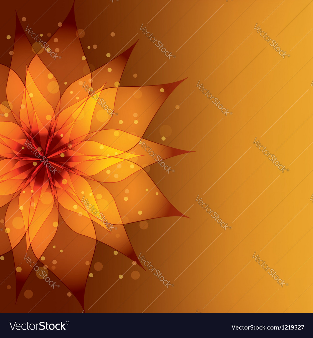 Golden Background With Decorative Flower Vector Image