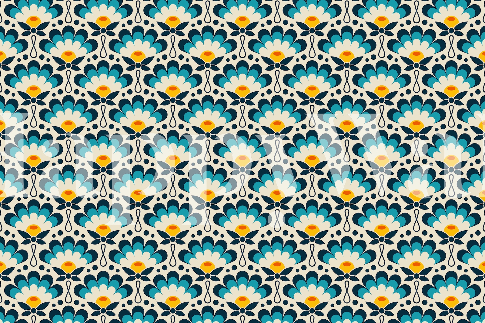 Buy Blue Flowers Wallpaper Online