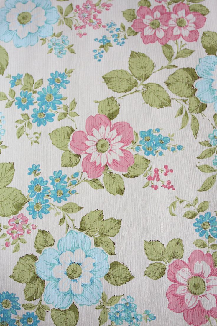 Vintage Wallpaper Roll No Shabby Chic Flowers