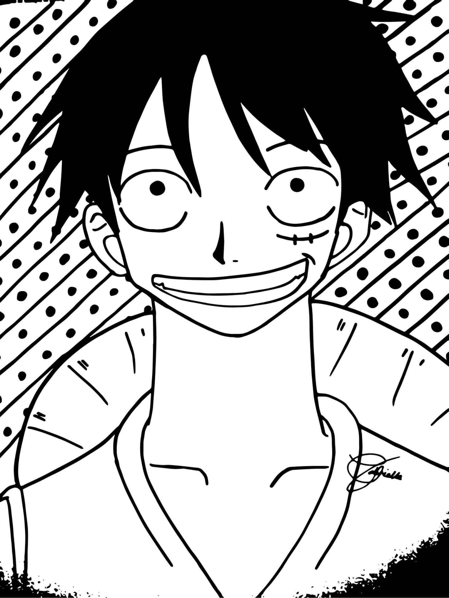 Luffy Black And White Wallpaper