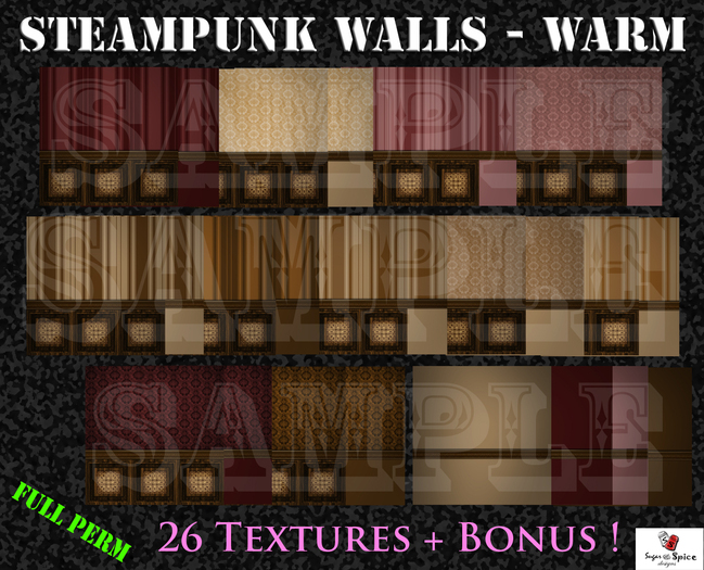 Steampunk Walls Warm by Sugar Spice Designs 649x525