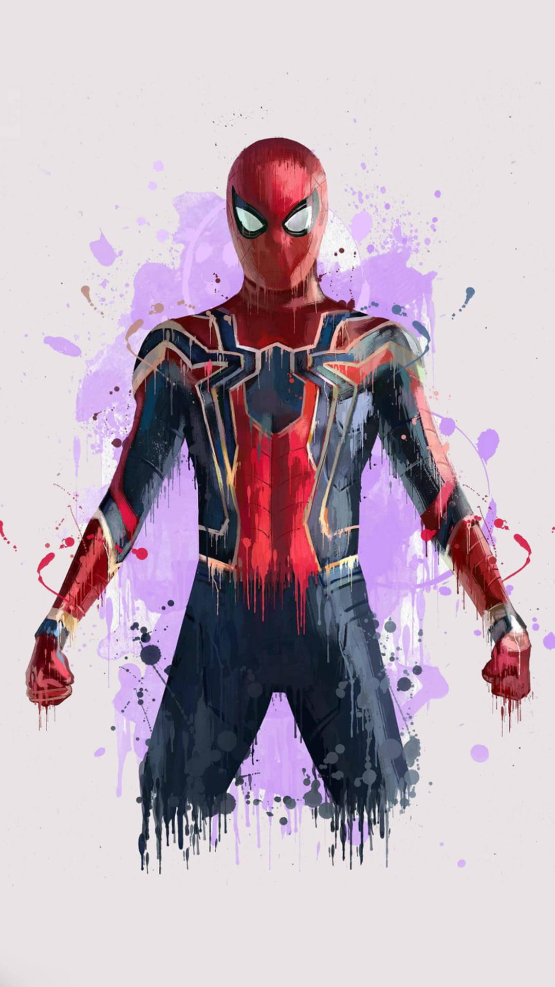 Spiderman Watercolor Art 4k Marvel iPhone Wallpaper