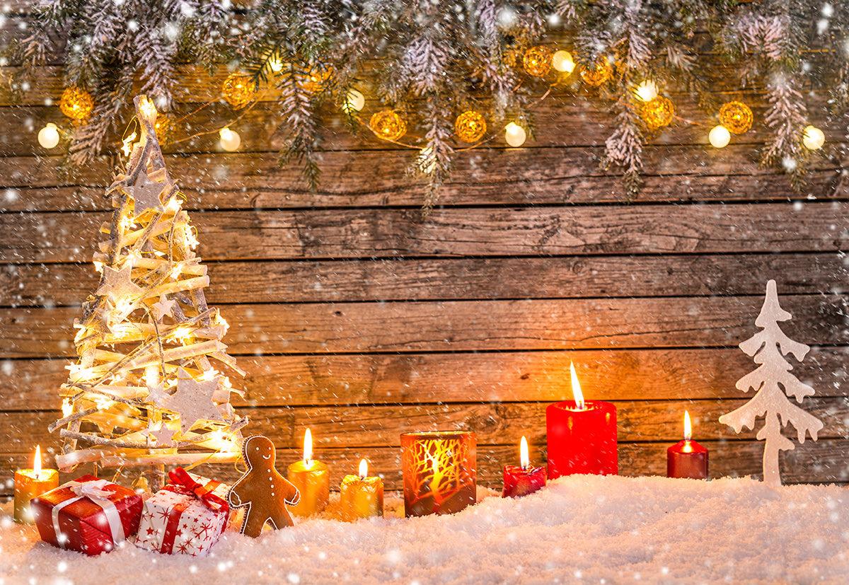 Buy Christmas Tree Photography Backdrop Light Star Snow Background