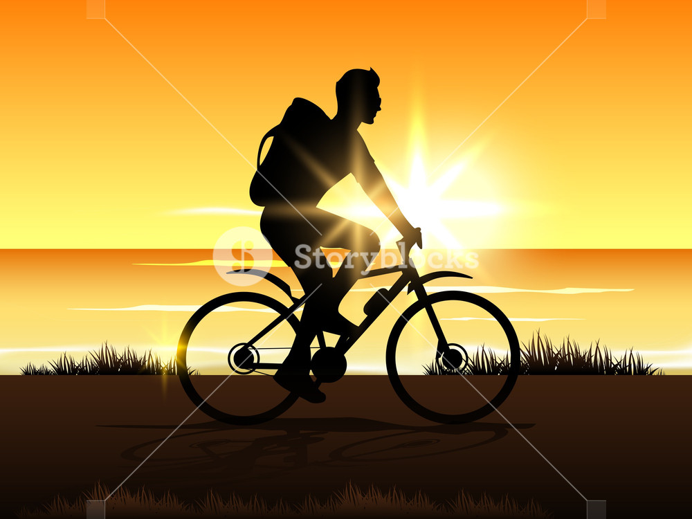 Bmx Cyclist In Evening Background Royalty Stock Image