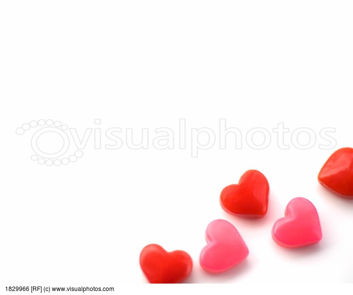Heart shaped Candies On White Background Stock Photos Royalty Free