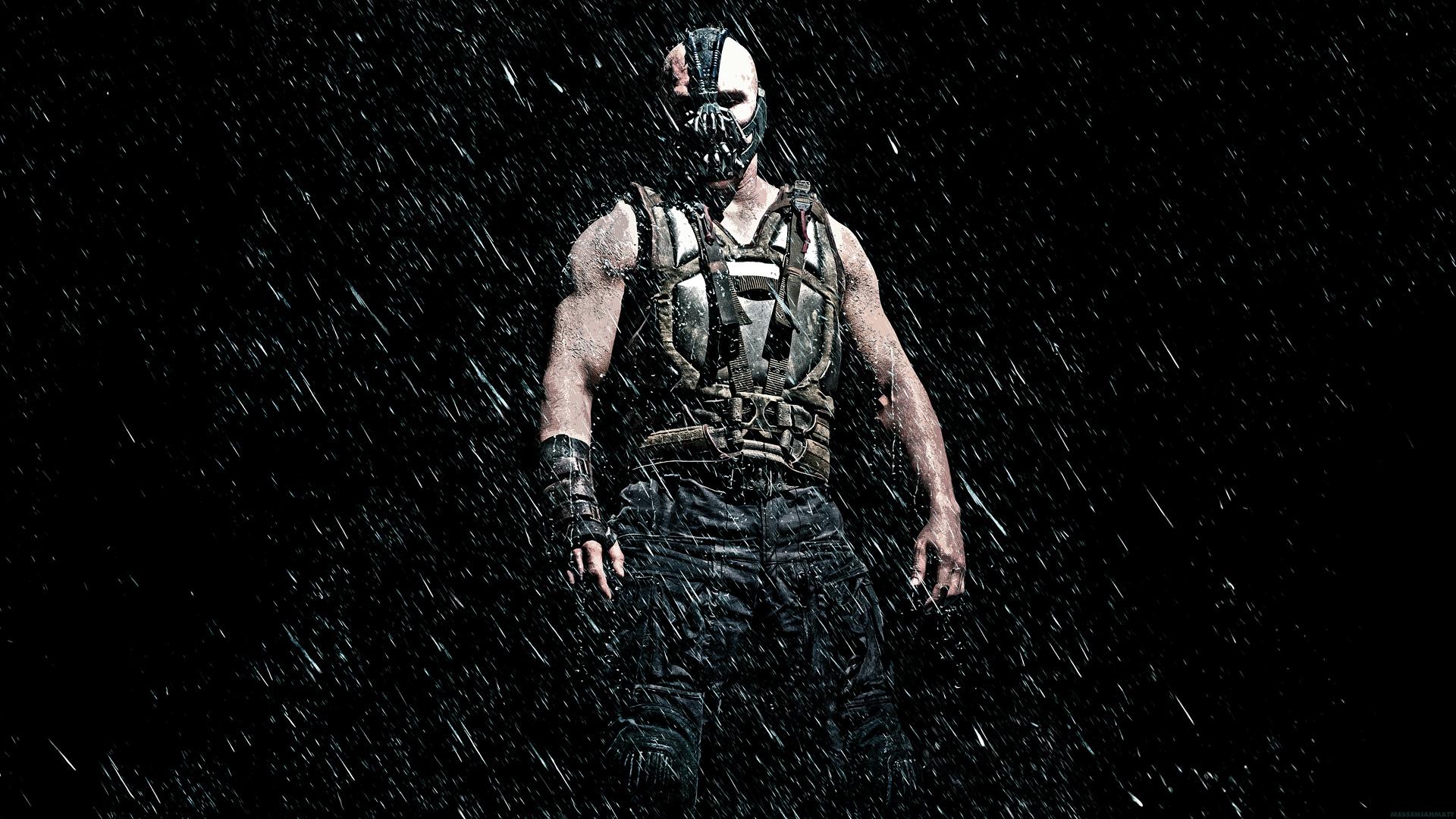 Dark Knight Rises Batman Superhero Bane Mask Rain Wallpaper Background