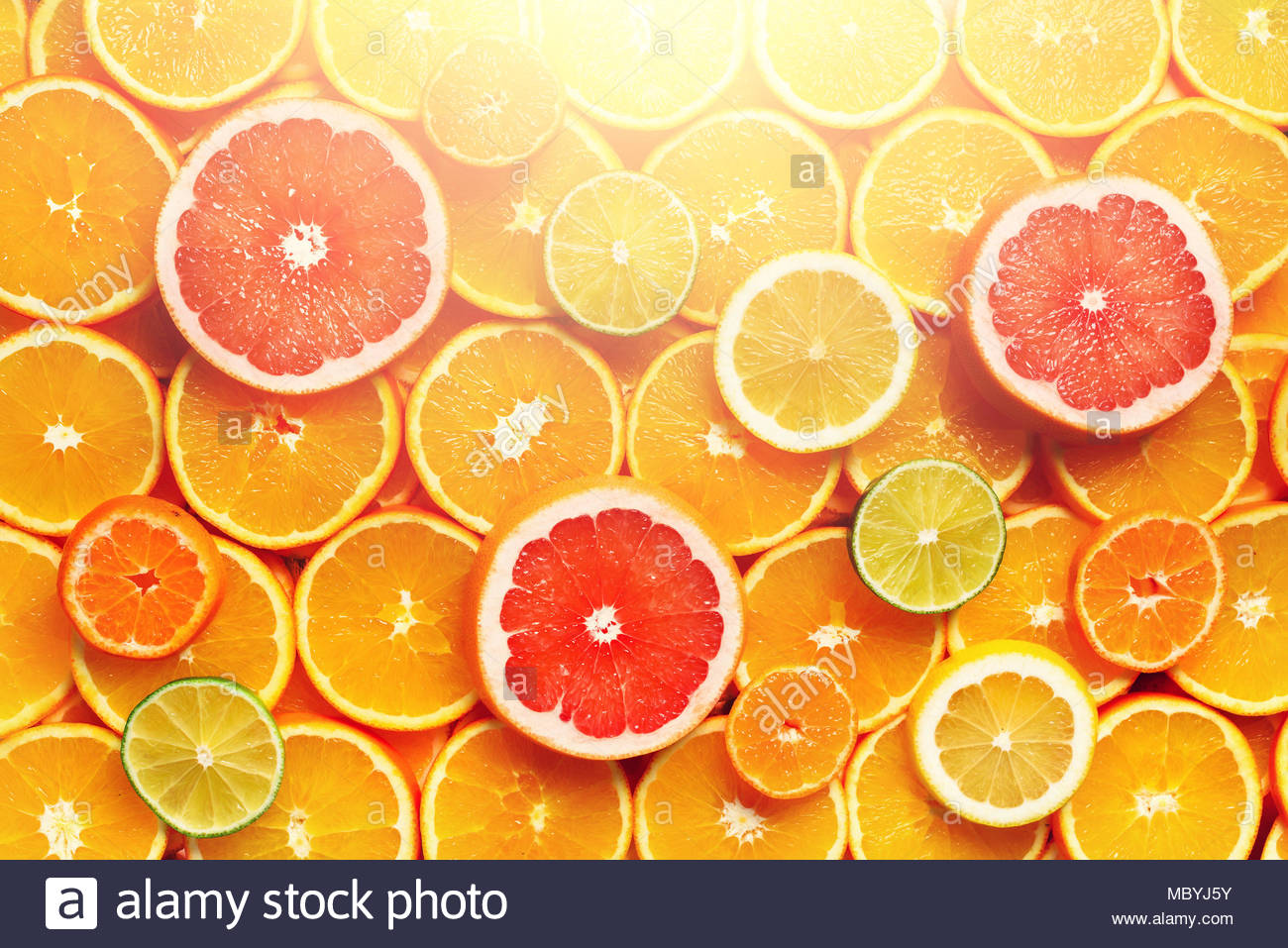 Citrus Fruits Background Orange Lemon Grapefruit Mandarin