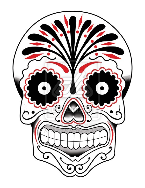 Mexican Art Skull iPad Wallpaper Background