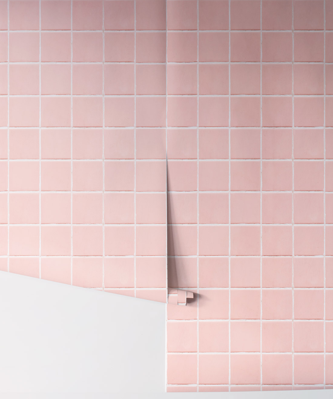 Pink Tiles Removable Wallpaper Realistic Tile Effect Milton King