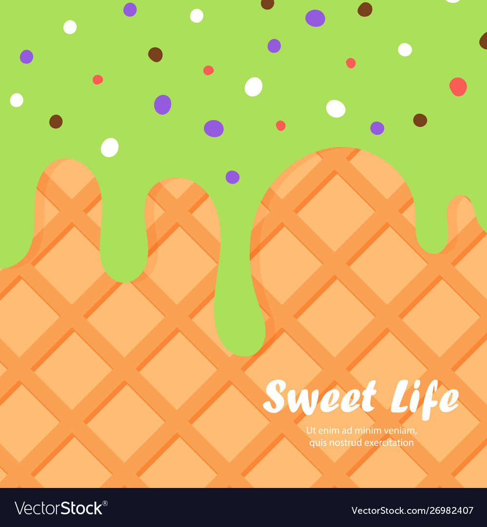 Free download Ice cream and wafer background Royalty Free Vector Image