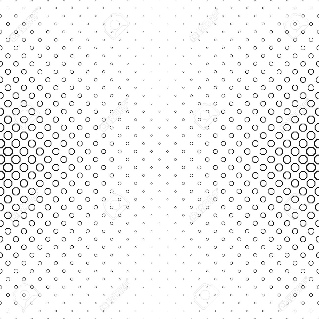 Abstract Black White Octagon Pattern Background Stock Photo