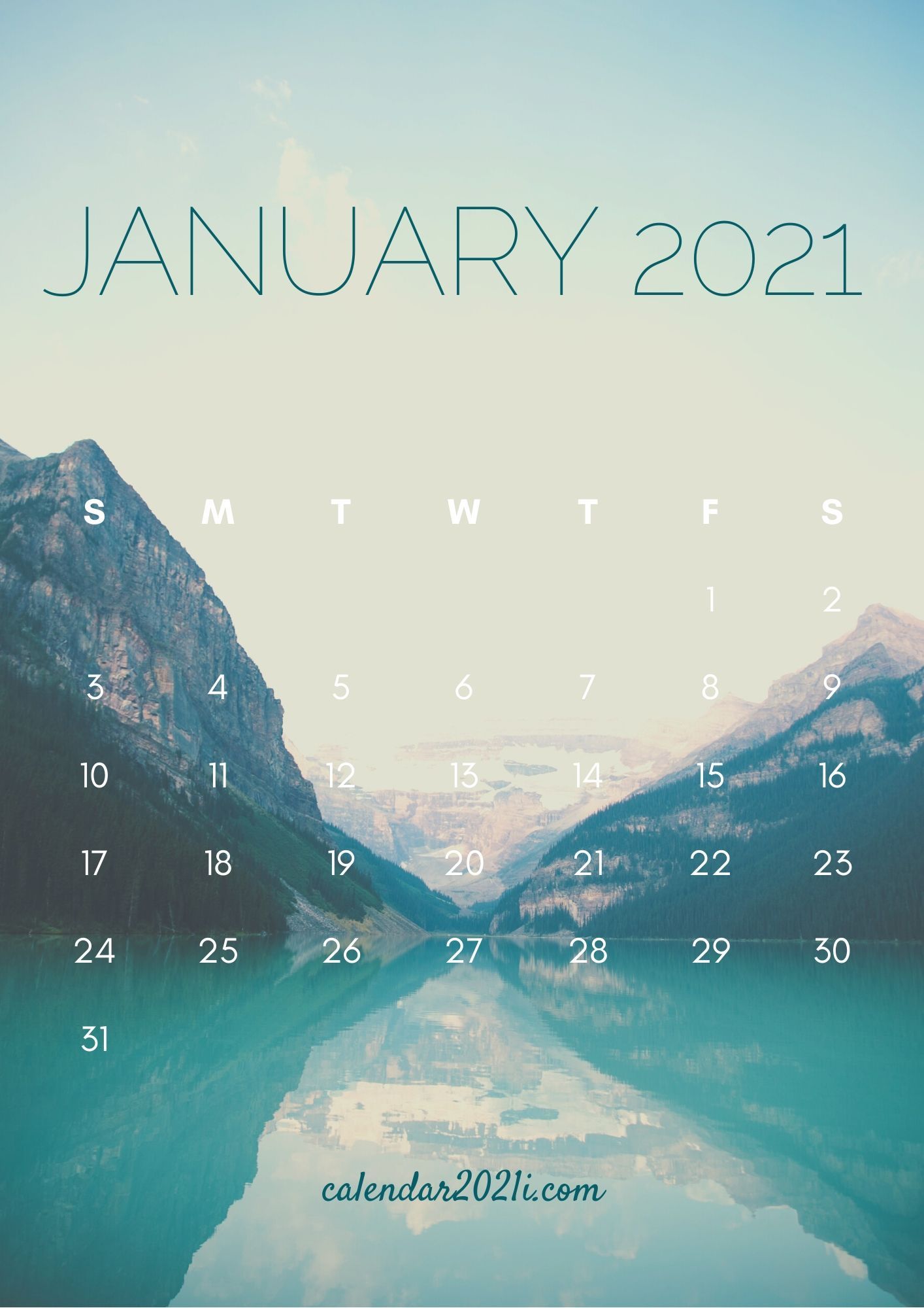 January Calendar iPhone HD Wallpaper For Home Screen