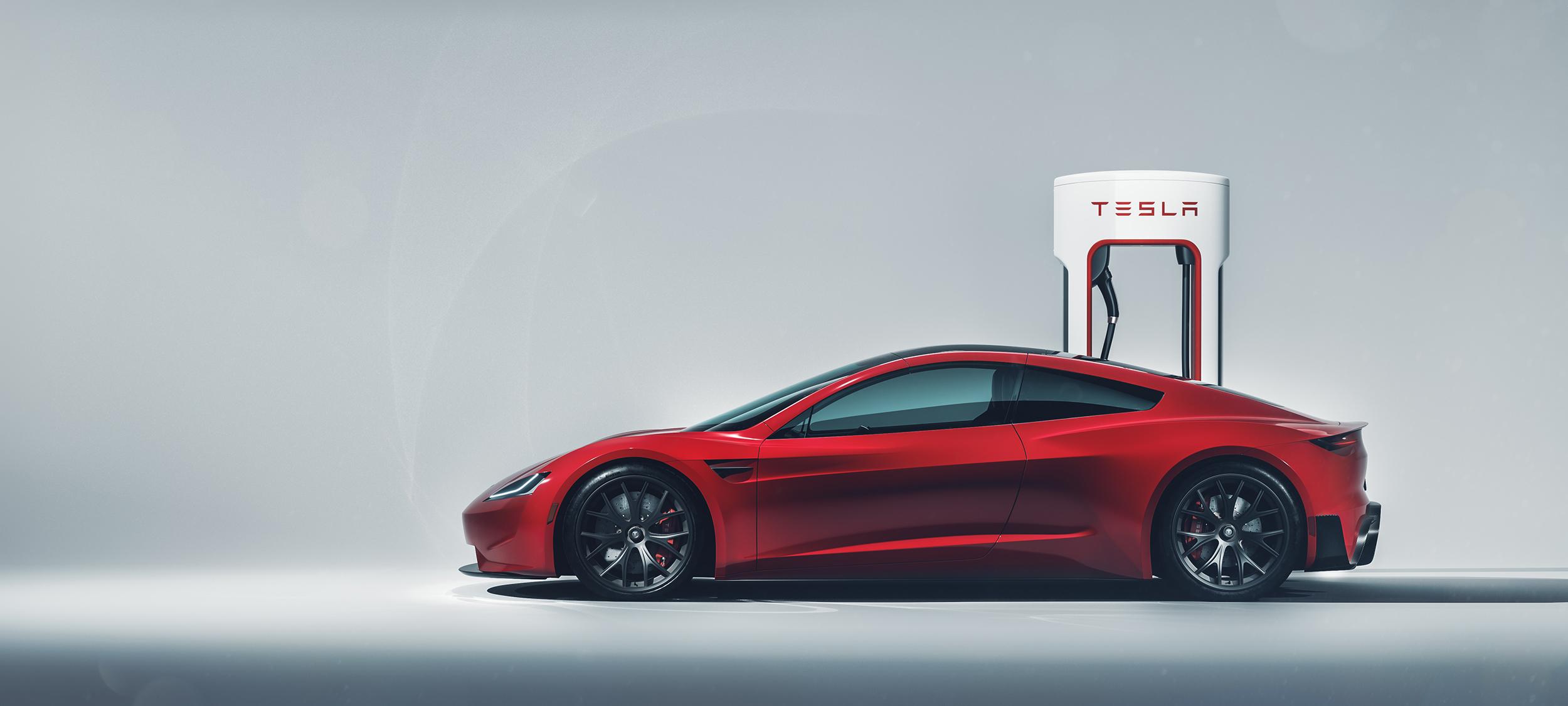 Tesla Roadster Charging Wallpaper HD Cars 4k