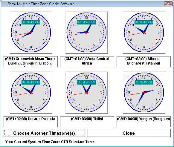 Show Multiple Time Zone Clocks Software Screenshot This Is The Way
