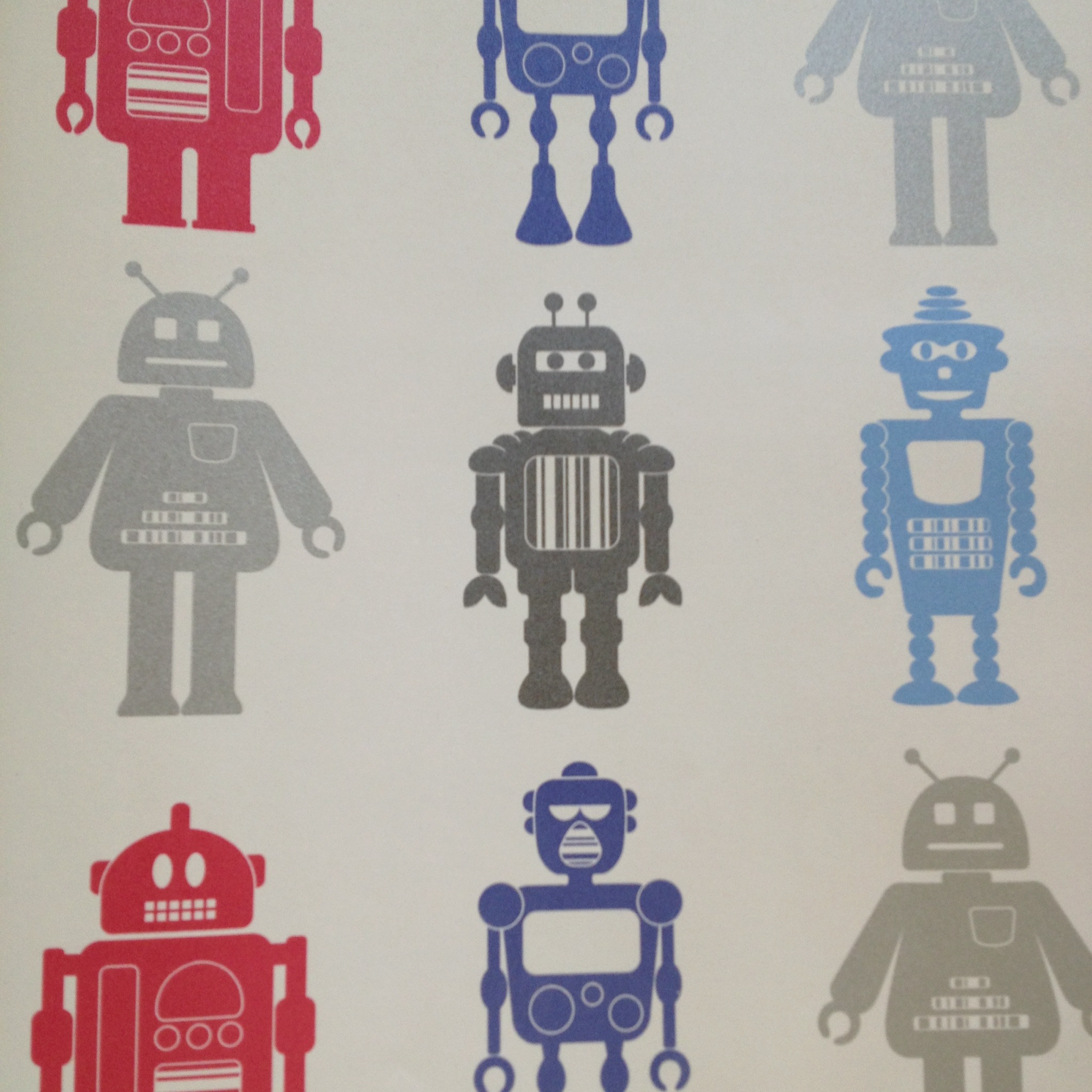 This modern robot pattern is from the wallpaper book Kids World 2048x2048