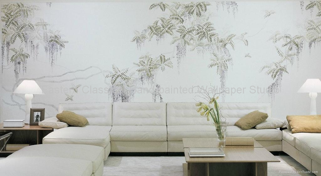 Hand Painted Chinese Art Paper Wallpaper Silk Wall Covering Product