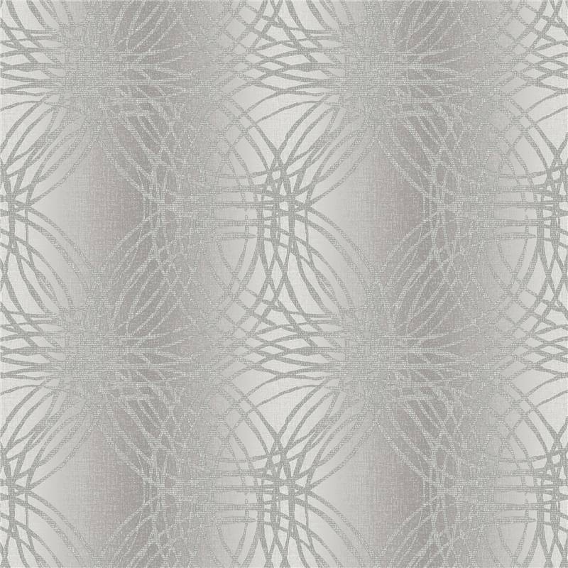 Grey Boa Leon Glitter Stripe Circles Ideco Wallpaper