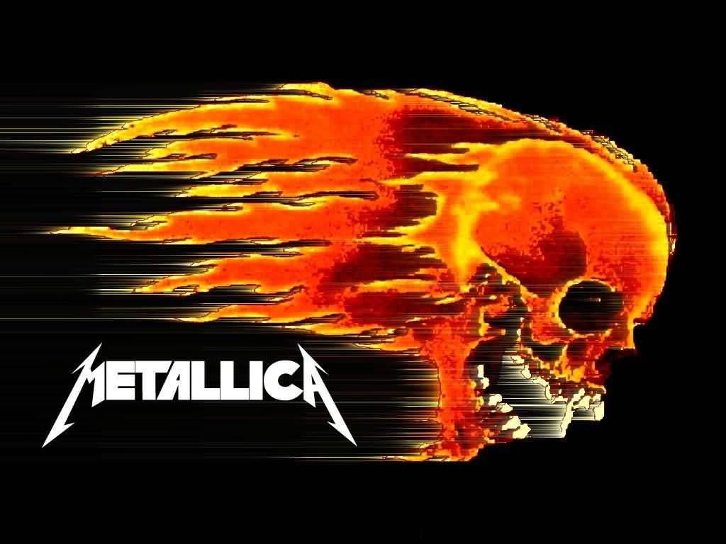 Full Size Flaming Skull Metallica Wallpaper
