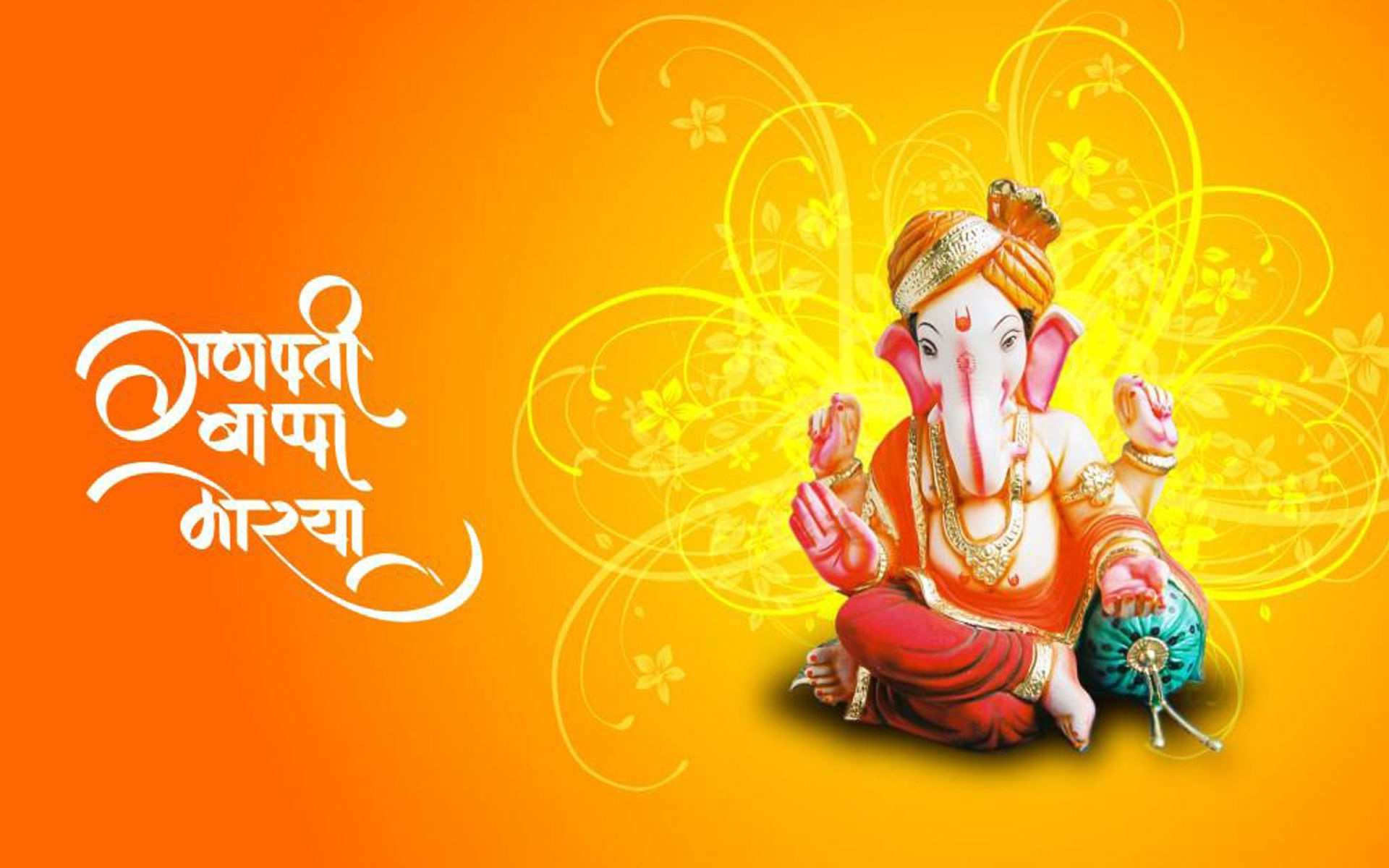 Lord Ganesh Most Beautiful Desktop Background Wide HD