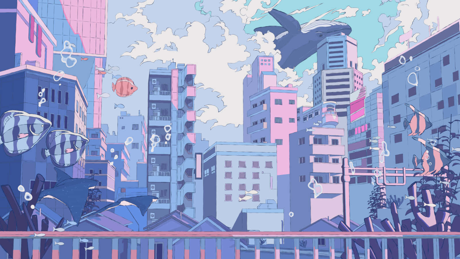 Explore The Vibrant City Of Anime Wallpaper