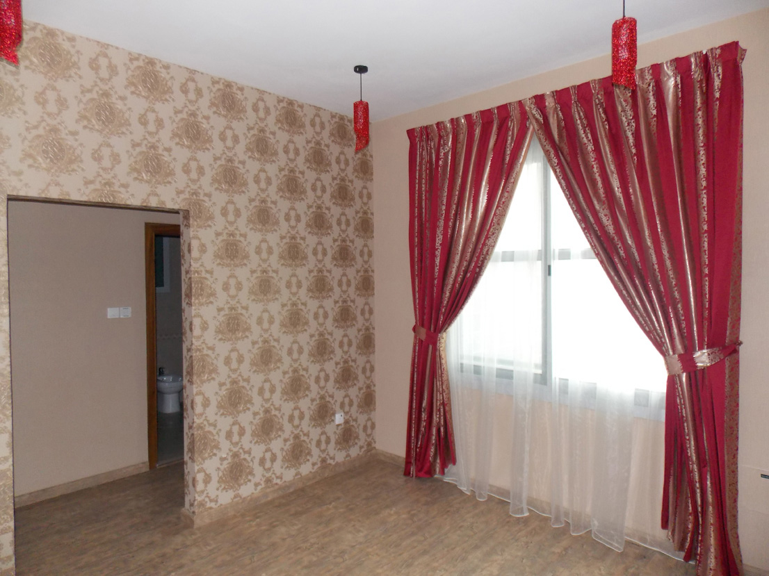 Curtain Chiffon And Wallpaper Of Guest Room In Falcon City Dubai