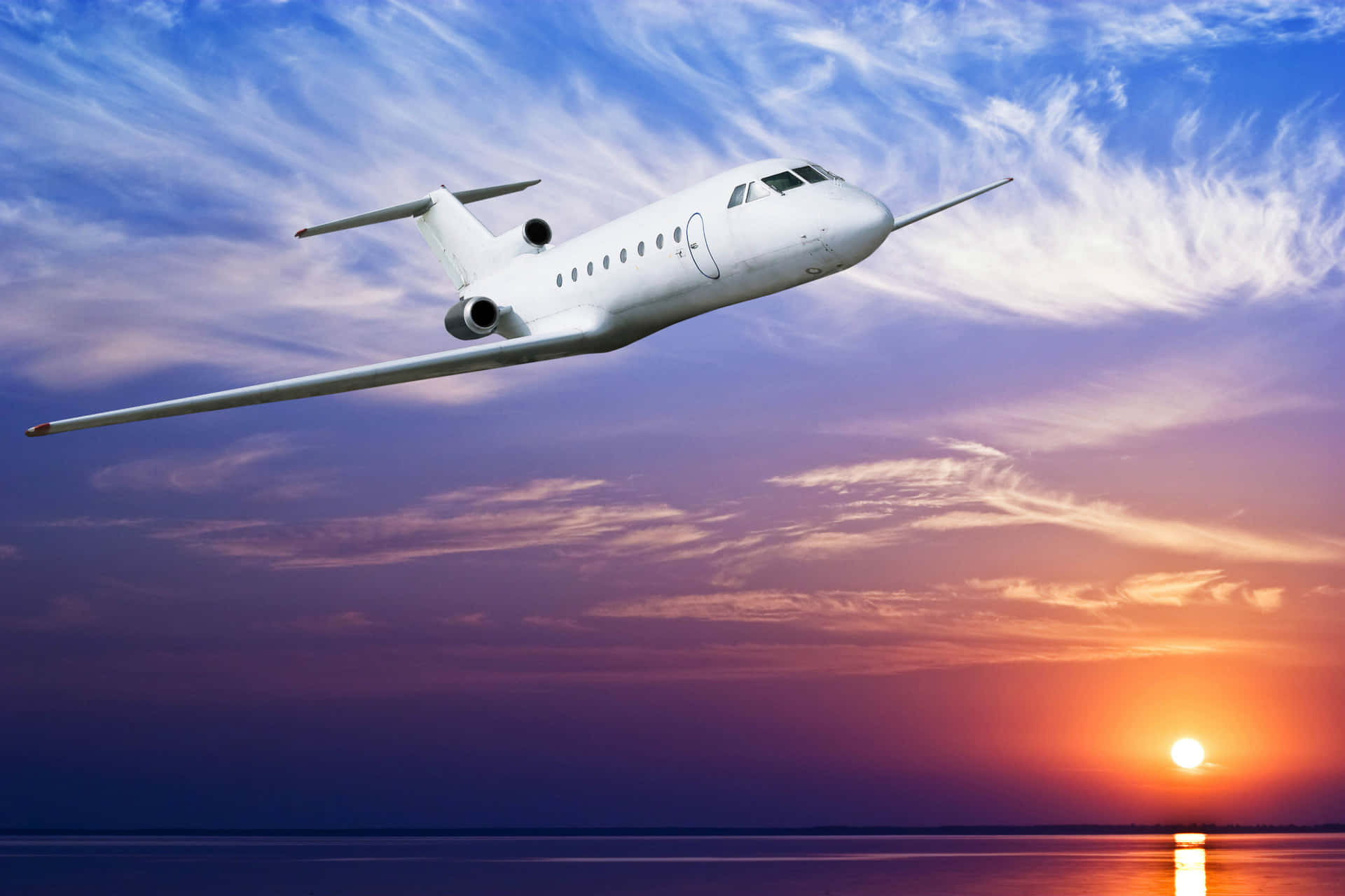 High Definition Plane Taking Off In A Beautiful Sky Wallpaper